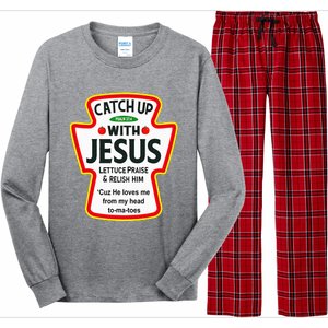 Catch Up With Jesus Ketchup Funny Christian Long Sleeve Pajama Set