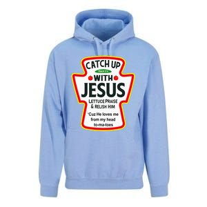 Catch Up With Jesus Ketchup Funny Christian Unisex Surf Hoodie