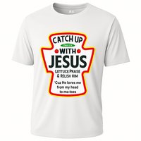 Catch Up With Jesus Ketchup Funny Christian Cooling Performance Crew T-Shirt