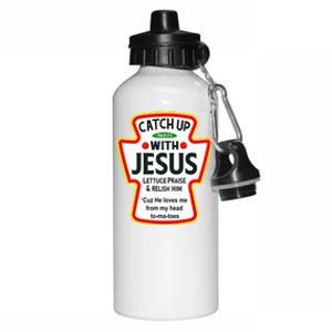 Catch Up With Jesus Ketchup Funny Christian Aluminum Water Bottle