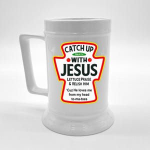 Catch Up With Jesus Ketchup Funny Christian Beer Stein