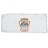 Catch Up With Jesus Ketchup Funny Christian Large Microfiber Waffle Golf Towel