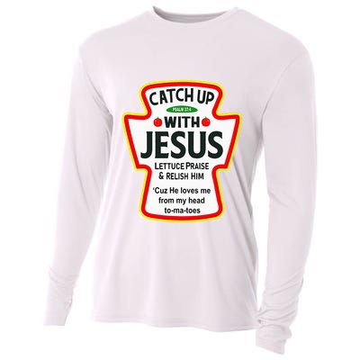 Catch Up With Jesus Ketchup Funny Christian Cooling Performance Long Sleeve Crew