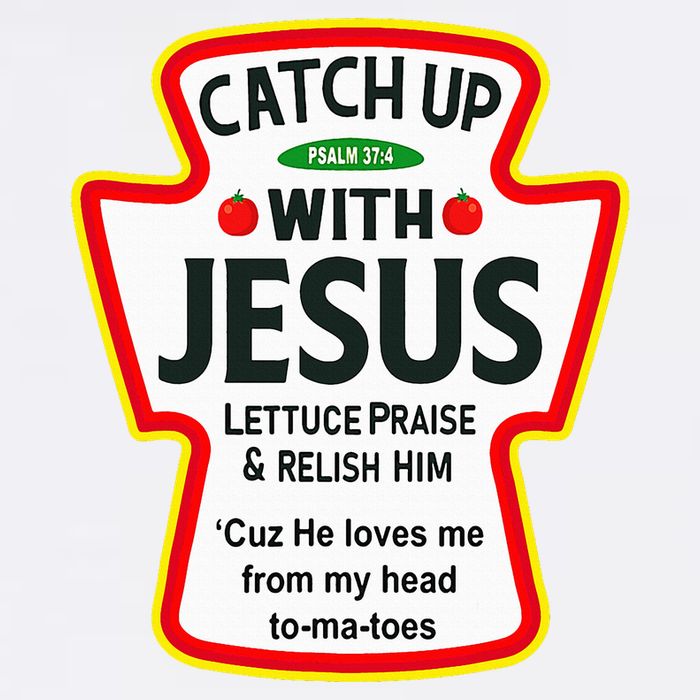 Catch Up With Jesus Ketchup Funny Christian Youth Performance Sprint T-Shirt