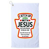 Catch Up With Jesus Ketchup Funny Christian Golf Towel