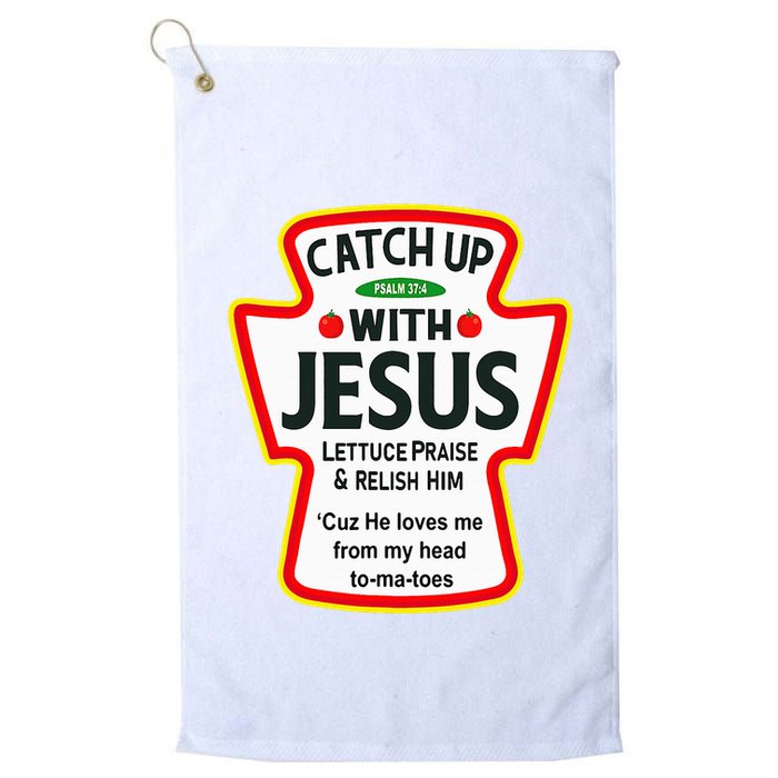 Catch Up With Jesus Ketchup Funny Christian Golf Towel