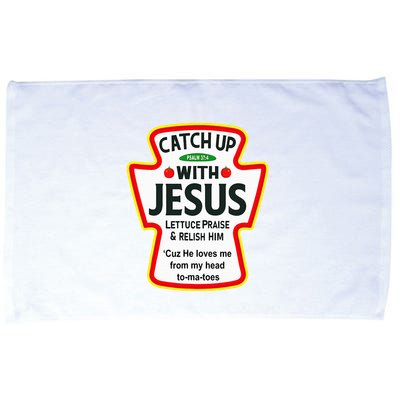 Catch Up With Jesus Ketchup Funny Christian Microfiber Hand Towel