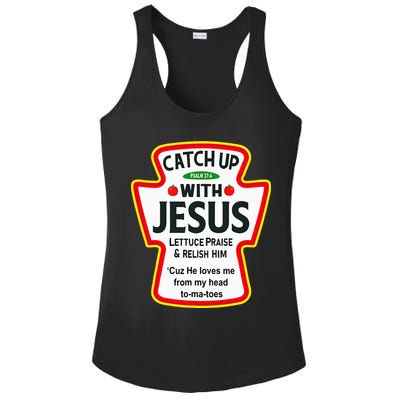 Catch Up With Jesus Ketchup Funny Christian Ladies PosiCharge Competitor Racerback Tank