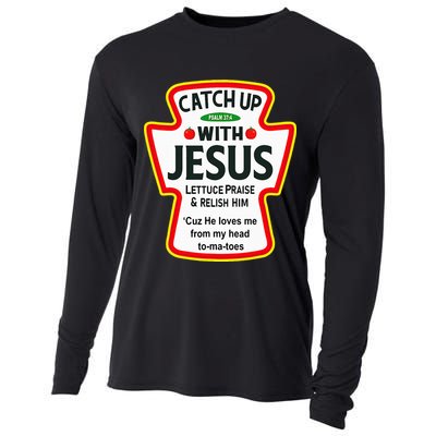 Catch Up With Jesus Ketchup Funny Christian Cooling Performance Long Sleeve Crew