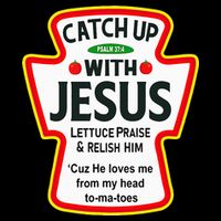 Catch Up With Jesus Ketchup Funny Christian Pom Pom 12in Knit Beanie