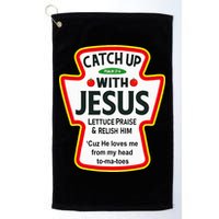 Catch Up With Jesus Ketchup Funny Christian Golf Towel