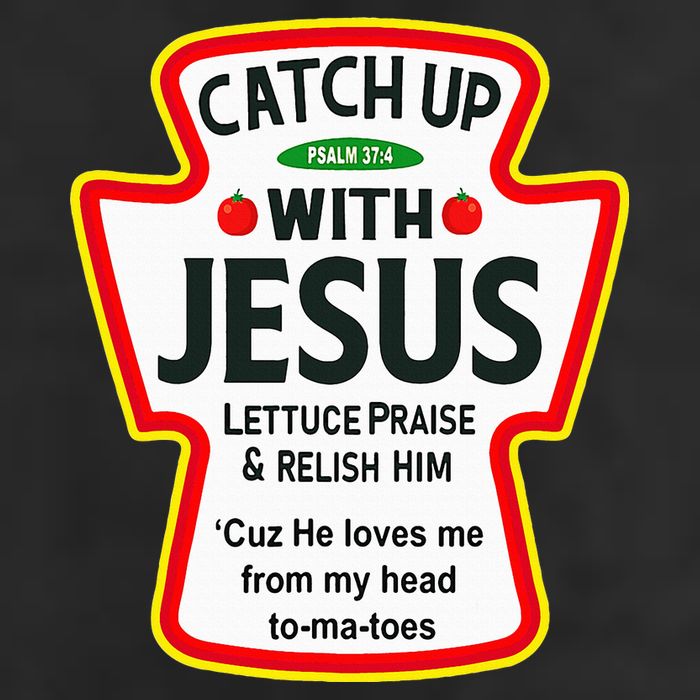 Catch Up With Jesus Ketchup Funny Christian Golf Towel