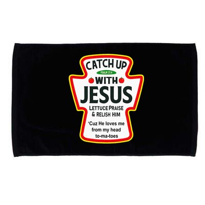 Catch Up With Jesus Ketchup Funny Christian Microfiber Hand Towel