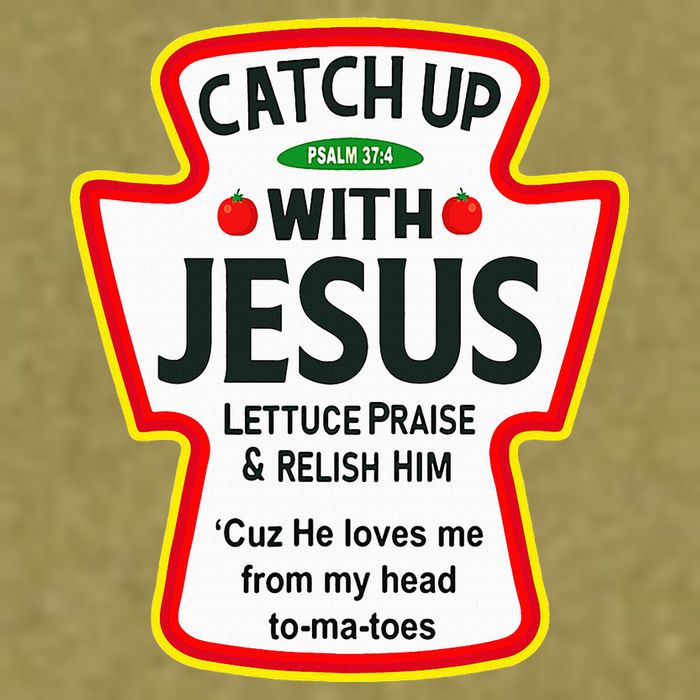 Catch Up With Jesus Ketchup Funny Christian Garment-Dyed Women's Muscle Tee