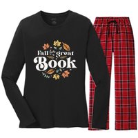 Cozy Up with a Captivating Autumn Read for Educators Women's Long Sleeve Flannel Pajama Set 