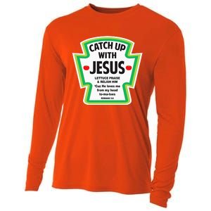 Catch Up With Jesus Funny Christian Faith Cooling Performance Long Sleeve Crew