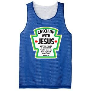 Catch Up With Jesus Funny Christian Faith Mesh Reversible Basketball Jersey Tank