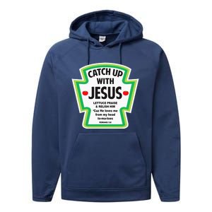 Catch Up With Jesus Funny Christian Faith Performance Fleece Hoodie