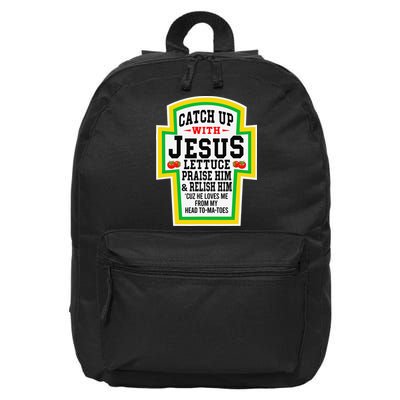 Catch Up With Jesus He Loves Me From My Head To-Ma-Toes 16 in Basic Backpack