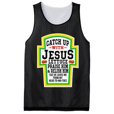 Catch Up With Jesus He Loves Me From My Head To-Ma-Toes Mesh Reversible Basketball Jersey Tank