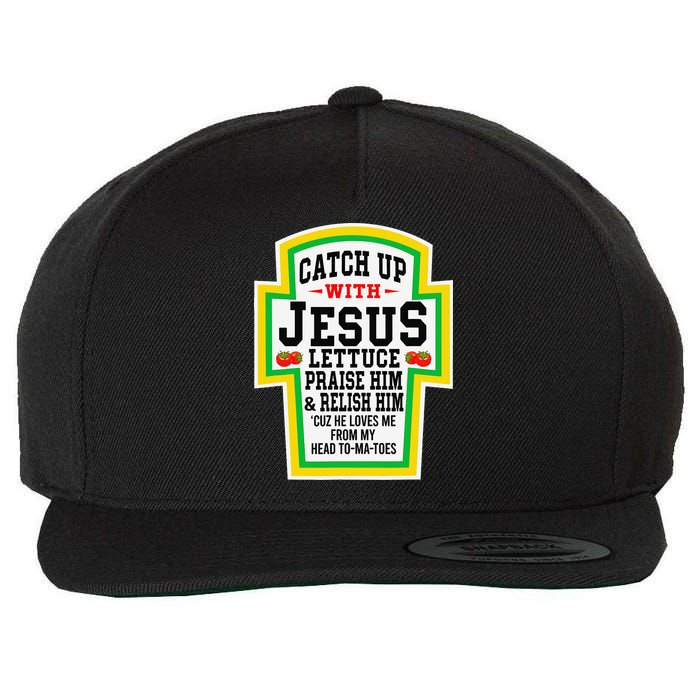 Catch Up With Jesus He Loves Me From My Head To-Ma-Toes Wool Snapback Cap