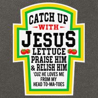 Catch Up With Jesus He Loves Me From My Head To-Ma-Toes Cotton Canvas Backpack