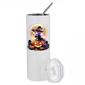 Cute Unicorn Witch Pumpkin Halloween Daughter Stainless Steel Tumbler