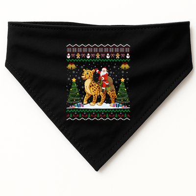 Cheetah Ugly Xmas Gift Santa Riding Cheetah Christmas Great Gift USA-Made Doggie Bandana