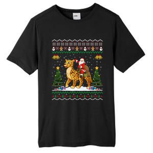 Cheetah Ugly Xmas Gift Santa Riding Cheetah Christmas Great Gift Tall Fusion ChromaSoft Performance T-Shirt