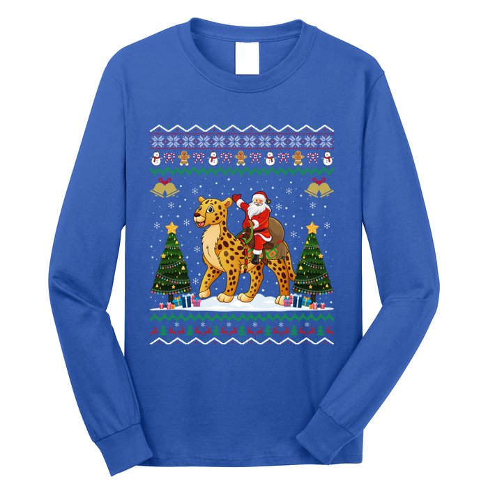 Cheetah Ugly Xmas Gift Santa Riding Cheetah Christmas Great Gift Long Sleeve Shirt