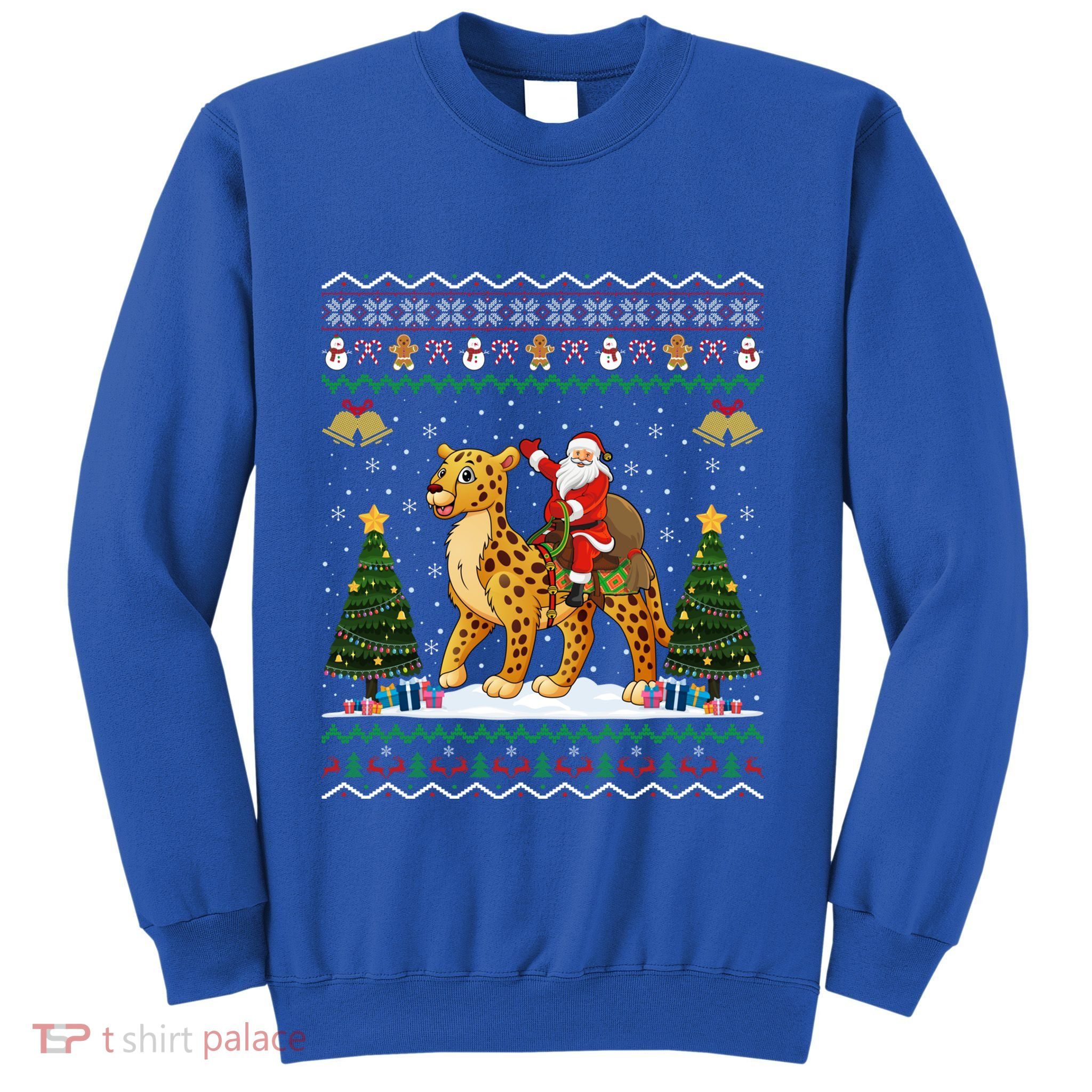 Cheetah Ugly Xmas Gift Santa Riding Cheetah Christmas Great Gift Sweatshirt