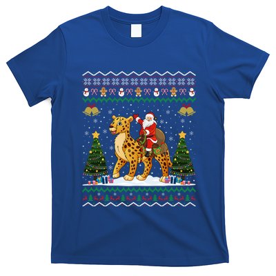 Cheetah Ugly Xmas Gift Santa Riding Cheetah Christmas Great Gift T-Shirt