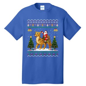 Cheetah Ugly Xmas Gift Santa Riding Cheetah Christmas Great Gift Tall T-Shirt