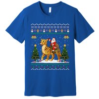 Cheetah Ugly Xmas Gift Santa Riding Cheetah Christmas Great Gift Premium T-Shirt