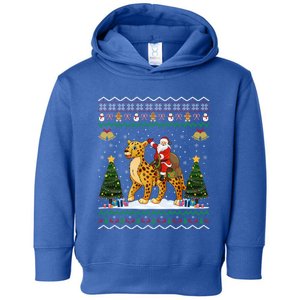 Cheetah Ugly Xmas Gift Santa Riding Cheetah Christmas Great Gift Toddler Hoodie