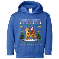 Cheetah Ugly Xmas Gift Santa Riding Cheetah Christmas Great Gift Toddler Hoodie