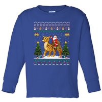 Cheetah Ugly Xmas Gift Santa Riding Cheetah Christmas Great Gift Toddler Long Sleeve Shirt