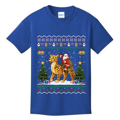 Cheetah Ugly Xmas Gift Santa Riding Cheetah Christmas Great Gift Kids T-Shirt