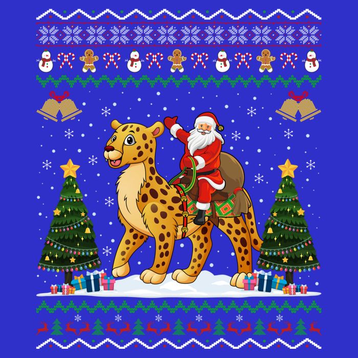 Cheetah Ugly Xmas Gift Santa Riding Cheetah Christmas Great Gift Kids T-Shirt