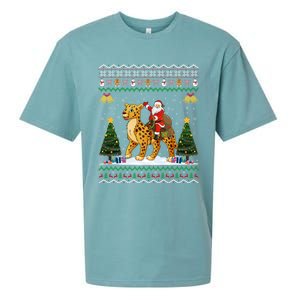 Cheetah Ugly Xmas Gift Santa Riding Cheetah Christmas Great Gift Sueded Cloud Jersey T-Shirt