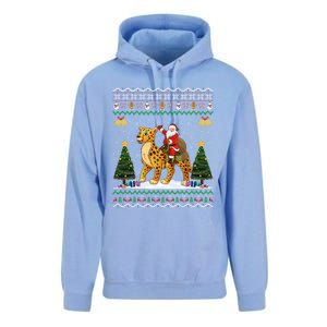 Cheetah Ugly Xmas Gift Santa Riding Cheetah Christmas Great Gift Unisex Surf Hoodie