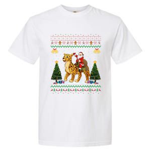 Cheetah Ugly Xmas Gift Santa Riding Cheetah Christmas Great Gift Garment-Dyed Heavyweight T-Shirt