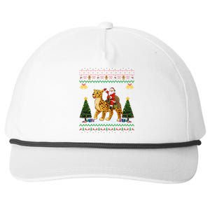 Cheetah Ugly Xmas Gift Santa Riding Cheetah Christmas Great Gift Snapback Five-Panel Rope Hat