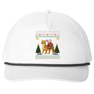 Cheetah Ugly Xmas Gift Santa Riding Cheetah Christmas Great Gift Snapback Five-Panel Rope Hat