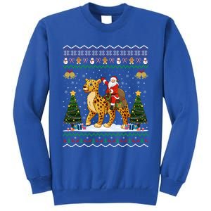 Cheetah Ugly Xmas Gift Santa Riding Cheetah Christmas Great Gift Tall Sweatshirt