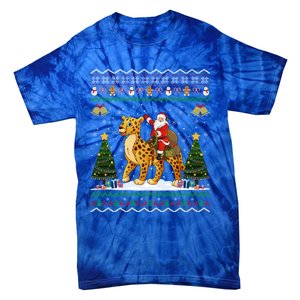 Cheetah Ugly Xmas Gift Santa Riding Cheetah Christmas Great Gift Tie-Dye T-Shirt