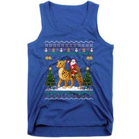 Cheetah Ugly Xmas Gift Santa Riding Cheetah Christmas Great Gift Tank Top