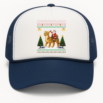 Cheetah Ugly Xmas Gift Santa Riding Cheetah Christmas Great Gift Trucker Hat