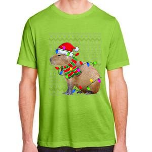 Capybara Ugly Xmas Lighting Santa Capybara Christmas Adult ChromaSoft Performance T-Shirt