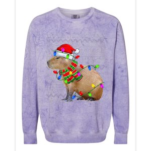 Capybara Ugly Xmas Lighting Santa Capybara Christmas Colorblast Crewneck Sweatshirt